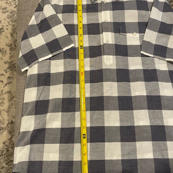 Eton Men's Plaid Linen Poplin Shirt - Gray/White Overcheck Size Large 16.5 42 - Picture 7 of 7